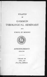 Bulletin of Gammon Theological Seminary and School of Missions Announcements, Vol. LIII, 1936-1937