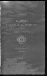 Bulletin of Gammon Theological Seminary and School of Missions Announcements, Vol. LV, 1938-1939