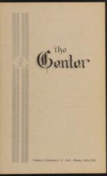 The Center, Vol. 3 No. 1-2, 1961