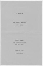 Arna Bontemps' Funeral Program, June 1973