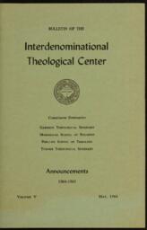 Bulletin of the Interdenominational Theological Center, Vol. 5, May 1964