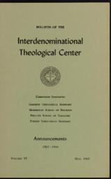 Bulletin of the Interdenominational Theological Center, Vol. 6, May 1965