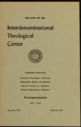 Bulletin of the Interdenominational Theological Center, Vol. 8, March 1967