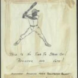 Southeast Arkansas Voter Registration Project depicting a baseball player. 1 page.