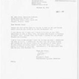 Letter from Richard Hick to John Lewis thanking the work of the VEP.