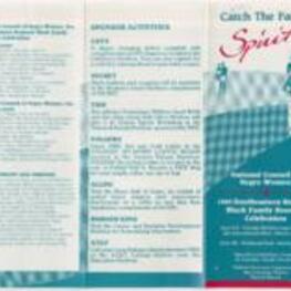 National Council of Negro Women southeastern Back family reunion celebration program and goals. 3 pages.