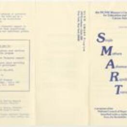 "SMART: Single Mothers Advance Rapidly Through Training" brochure highlighting the NCNW Women's Center for Education and Career Advancement program. 2 pages.