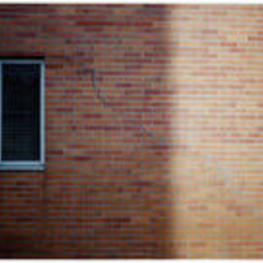 A crack in the wall of the northwest corner of the Gammon Theological Seminary building.