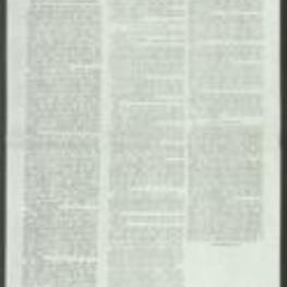 Newspaper article recording remarks made during a Congressional session held on September 16, 1976 regarding Black voter participation. The speaker, "Mr. Glenn", noted the obstacles to Black voter participation in the United States, particularly in the South. Glenn cited examples of voter intimidation, discrimination, and harassment, and argued that these practices were still prevalent despite the passage of the Voting Rights Act. The author also highlighted the work of the Voter Education Project (VEP), in its work to register and mobilize Black voters. 1 page.
