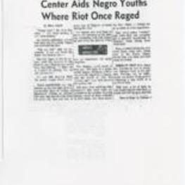 A newspaper clipping about the Atlanta Youth Development Recreation Center. 2 pages.