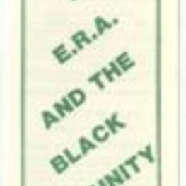 "The ERA and the Black Community" brochure summarizing the ERA's work with the Black community. 3 pages.