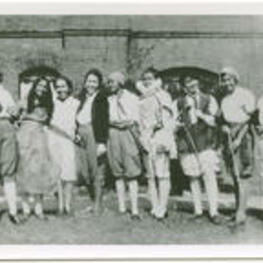 Written on verso: Beautine (lead role) in a play at Spelman (high school. Cast of "Kiss for Cinderella". [1930]