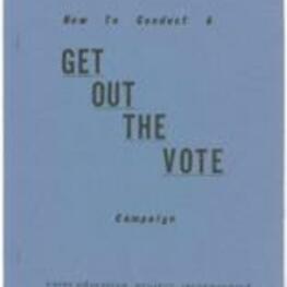 A cover of a booklet from the Voter Education Project explaining how to campaign for voter registration and the voting process.