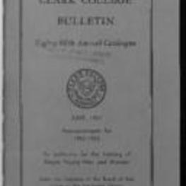 The Clark College Bulletin: Eighty-fifth Annual Catalogue, Announcements for  1952-1953