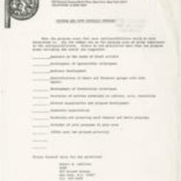 National Council of Negro Women culture and arts advocacy program form. 1 page.