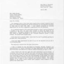 Correspondence from Theresa Woodruff to Hallie Brooks regarding a memorial for Hale Woodruff. 2 pages.