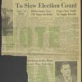 Newspaper clippings describing election troubles and results for Mississippi. 6 pages.