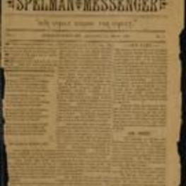 Spelman Messenger March 1885 vol. 1 no. 1