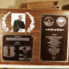 A 40th anniversary plaque at Morehouse College dedicated to Dr. Brailsford Brazeal and his legacy.