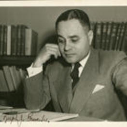 Portrait of Ralph J. Bunche, autographed.