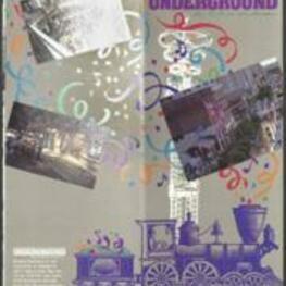 This brochure promoted the Underground Atlanta located between Peachtree St and Central Ave at Alabama St. Underground Atlanta celebrates the city's heritage and vibrant urban environment, offering a mix of sights, sounds, and unique experiences. The Humbug Square Street Market adds a lively turn-of-the-century charm with street fairs and a wide range of merchandise. Visitors can also enjoy diverse dining options in the Old Alabama Eatery food court. 4 pages.