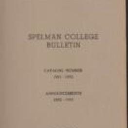 Spelman College Bulletin 1951-1952