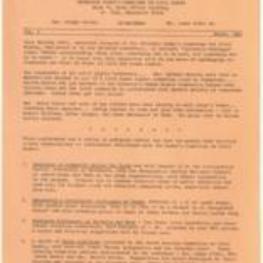 Newsletter of the Minnesota Women's Committee on Civil Rights discussing conferences and workshops. 2 pages.
