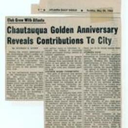 Newspaper clipping regarding the 50th anniversary of the Chautauqua Circle.