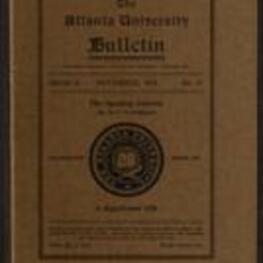 The Atlanta University Bulletin (newsletter), s. II no. 57: The Opening Address, November 1924