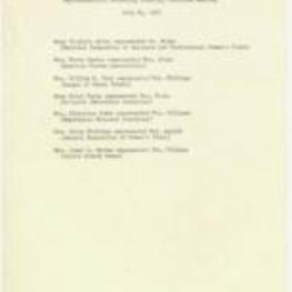 List of steering committee members of the National Women's Committee for Civil Rights. 3 pages.