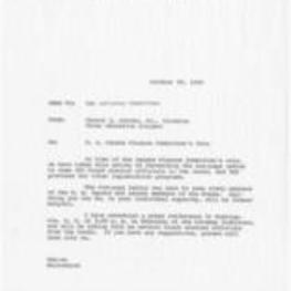 Correspondence from Vernon E. Jordan, VEP Director, denouncing the actions of the Senate Finance Committee.