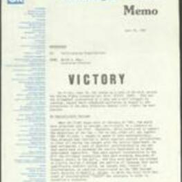 On June 18, the Senate passed the Voting Rights Extension Act by a vote of 85-to-8, culminating a year and a half struggle to continue the protections of the federal civil rights law despite initial opposition and attempts to weaken it, with bipartisan efforts leading to the passage of a strong and effective extension bill. 3 pages.