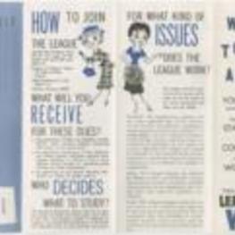 League of Women Voters marketing brochure. 2 pages.
