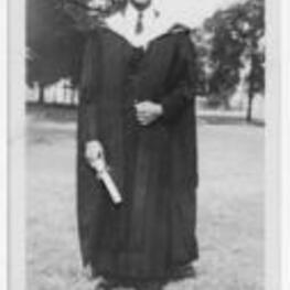Joseph A. Bailey on his graduation day. Written on verso: Joseph A. Bailey, first graduate of Atlanta University Graduate School.