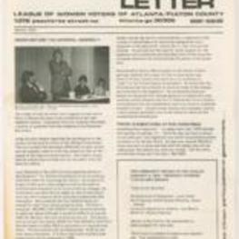 Newsletter discussing, general assembly issues, committee reports, and legislative aims of the group. 5 pages.