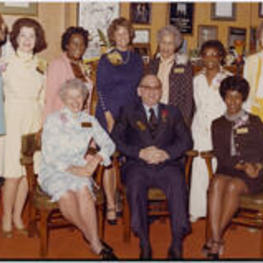 Grace Townes Hamilton with a group including Betty J. Clark, Tom Murphy, and other women at the Georgia House of Representatives.