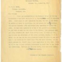 Correspondence between Chairman of the Program Committee and yje Tuskegee Institute to meet with Dr. R. R. Moton. 1 page.