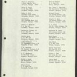 List of Georgia's Black elected officials in 1976, along with their mailing addresses, which was included in the VEP's "Election Notebook." 1 page.