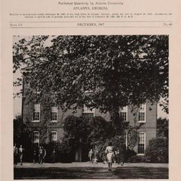The Atlanta University Bulletin was published quarterly by the University. The purpose of the newsletter was to tell the story of the work being done at the University. Originally a monthly, the Bulletin contained information on issues pertaining to education for African Americans, articles on the academic program of the University, accomplishments of alumni, editorial comments on political issues and racial injustices, speeches and sermons delivered to the students by distinguished Americans, reprints of materials from various journals, and appeals for financial aid. The Bulletin also contained many illustrations and pictures of the campus and campus events. In 1910, the Bulletin became a quarterly, and devoted every fourth issue to the publication of the Atlanta University Catalog, which usually contained a list of trustees, faculty, descriptions of the University, school calendar, and course offerings.

See also, Clark College Catalogs: https://radar.auctr.edu/islandora/object/auc.004.cc.catalogs:9999 
See also, Clark Atlanta University Catalogs: https://radar.auctr.edu/islandora/object/auc.004.cau.catalogs:9999