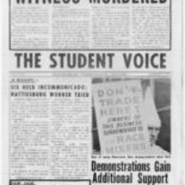 Student Nonviolent Coordinating Committee (SNCC) newsletter, The Student Voice, Vol. 5 No. 4.