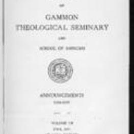 Bulletin of Gammon Theological Seminary and School of Missions Announcements 1935-1936, Vol. LII