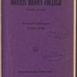 Morris Brown College Catalog 1939-1940