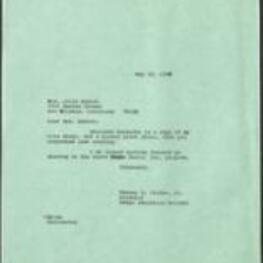 Correspondence between Vernon E. Jordan, Jr. and Allie Hubert concerning a copy of the vita sheet and a glossy print photo for the Delta Sigma Theta, Inc. program. 1 page.