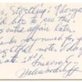 Correspondence from Hale Woodruff to Winifred Stoelting regarding Woodruff's honorary doctorate from Indiana University. 4 pages.