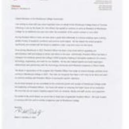 This letter announces Dr. John Silvanus Wilson, Jr.'s continuation to serve as president of Morehouse College for an additional year. He became president in 2013.  Prior to this position, Dr. Wilson was appointed by President Obama to serve as the executive director of the White House Initiative on Historically Black Colleges and Universities. Since becoming president, Dr. Wilson has been a champion for STEM programs at the college, and has helped to develop meaningful relationships with the technology community and influential companies in Silicon Valley.