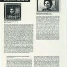 The text contains brief biographical information on several individuals, including Miss Delaney, a Spelmanite who established a mission in Nyasaland and Liberia, and Ruby Doris Smith Robinson, a civil rights activist who left Spelman to participate in sit-ins in Rock Hill, South Carolina. Finally, the text discusses Attorney Marian Wright Edelman, a veteran civil rights lawyer and the founder and director of the Children's Defense Fund, who also participated in sit-ins in downtown Atlanta and helped organize the conference that led to the founding of SNCC. 1 page.