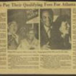 Newspaper article discussing the candidacy qualification of 50 Atlanta residents to run for office in the 1981 city elections. The race for mayor was viewed as particularly competitive, with Former United Nations Ambassador Andrew Young and state Rep. Sidney Marcus considered the front-runners. 1 page.
