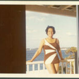 Anna Henderson, wife of Dr. Vivian Wilson Henderson, on vacation in Bermuda.