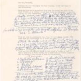 Correspondence from Hale Woodruff to Winifred Stoelting answering questions and discussing Stoelting's draft. 6 pages.