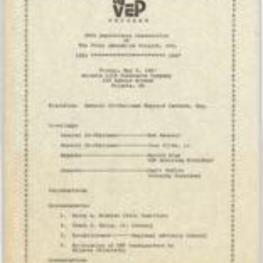 Program for the 25th Anniversary Celebration of the VEP including a schedule of events.